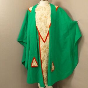 Ecclesiastical Vestment Chausable & Stole Liturgical Cape Robe Set Pastor Vintag